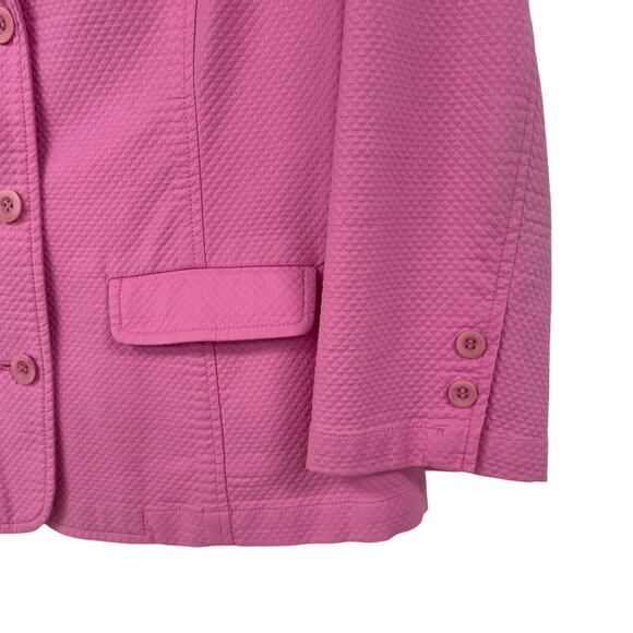 Vintage White Label Lilly Pulitzer Button Front Blazer Jacket Pink Small - Picture 3 of 5